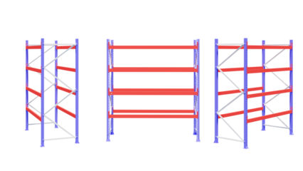 isolated warehouse shelves and racking.