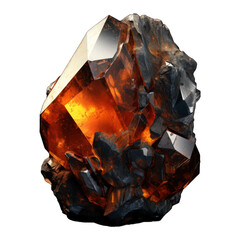 A picture of a natural stone mineral with intricate details, depicted against a transparent background. Generative AI