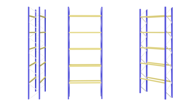 isolated warehouse shelves and racking.