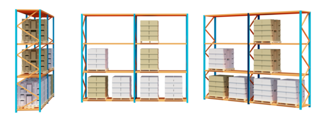 isolated warehouse shelves and racking.