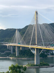 Obraz premium Hong Kong highway bridge building at daytime