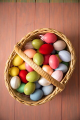 easter eggs in a basket