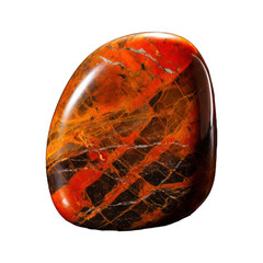 An image featuring an orange stone with a transparent background, showcasing the stone's rustic hue and natural texture. Generative AI