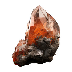 A detailed stone mineral depicted on a transparent background showcasing its unique texture and varied color palette. Generative AI