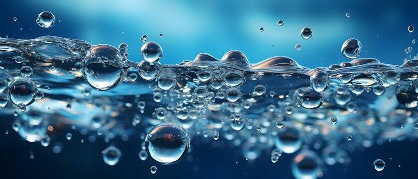 Small air bubbles under water, ultra realistic