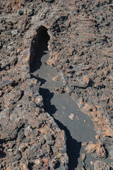 small collapsed lava tube in El Hierro island, Canary islands