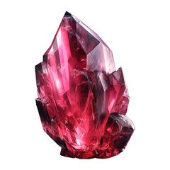 A vibrant pink stone mineral displayed on a transparent background, showing its raw and natural texture. Generative AI