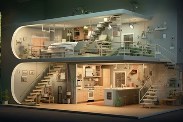 Fotobehang Improving energy efficiency, enhancing living space, grants. Generative AI © Beatriz