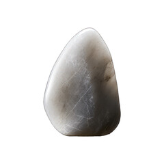 A white stone depicted in detail on a transparent background, emphasizing its texture, natural pattern, and smooth surface. Generative AI