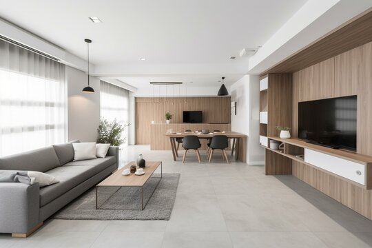 Contemporary apartment at the white background. Generative AI