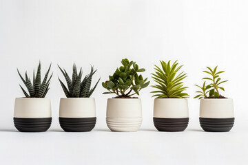 Concept of Plant-themed minimalist Christmas gifts for garden enthusiasts isolated on a white background 