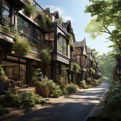 Naklejka premium Eco-Friendly Modern Living Amidst Nature