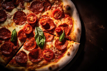 Fresh homemade Italian pizza Napoletana close up - Powered by Adobe