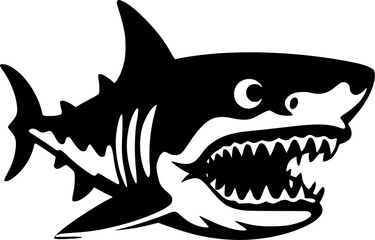 Shark | Black and White Vector illustration