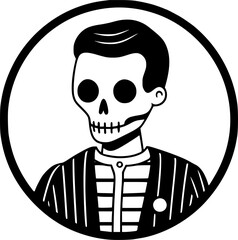 Skeleton - Minimalist and Flat Logo - Vector illustration