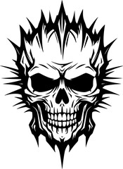 Skull | Black and White Vector illustration