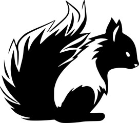 Skunk | Black and White Vector illustration