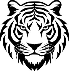 Tiger | Black and White Vector illustration