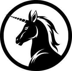 Unicorn | Black and White Vector illustration