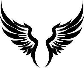 Obraz premium Angel Wings - Black and White Isolated Icon - Vector illustration