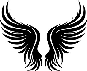 Fototapeta premium Angel Wings - Black and White Isolated Icon - Vector illustration