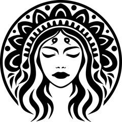 Boho | Black and White Vector illustration