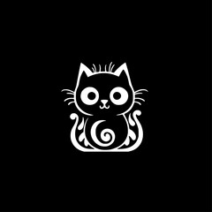 Obraz premium Cat - Black and White Isolated Icon - Vector illustration