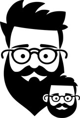 Father - Black and White Isolated Icon - Vector illustration