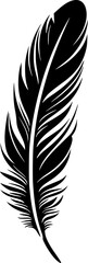 Obraz premium Feather - Black and White Isolated Icon - Vector illustration