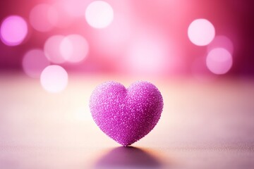 Obraz premium A pink heart-shaped object on a table