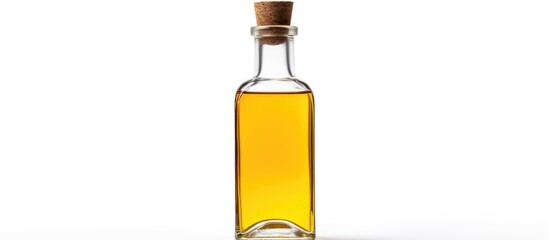 White background isolated oil bottle