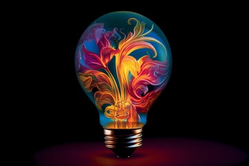 A vibrant light bulb. Generative AI