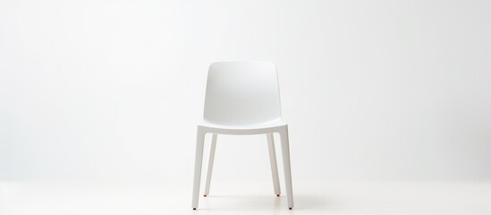 White plastic chair isolated on white viewed from the front