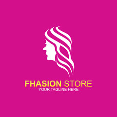 Beautiful woman face logo design template. Hair, girl, natural symbol. Abstract design concept for beauty salon, massage, magazine, cosmetics and spa, etc. Premium vector icon.