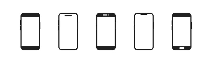 Smartphone icon set. Cellphone, phone. Vector EPS 10
