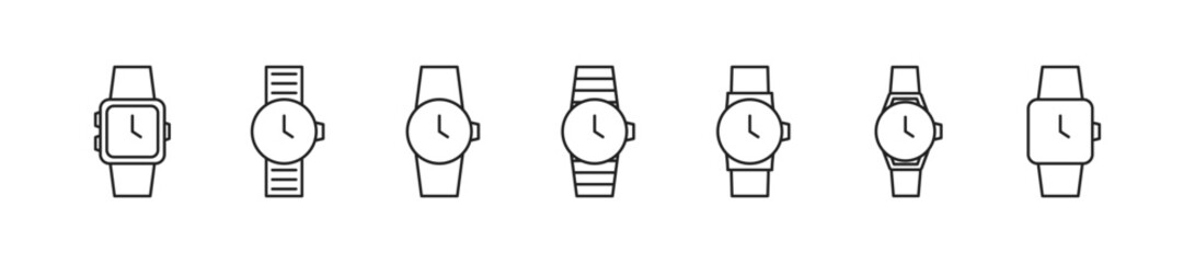 Wristwatch, handwatch, smartwatch icon set. Vector EPS 10 - obrazy, fototapety, plakaty