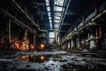 Foto op Plexiglas Abandoned industrial factory deteriorating under the relentless march of time  © fotogurmespb