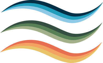 Set of wavy banners in vector