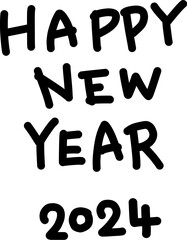 HappyNewYear の文字と2024