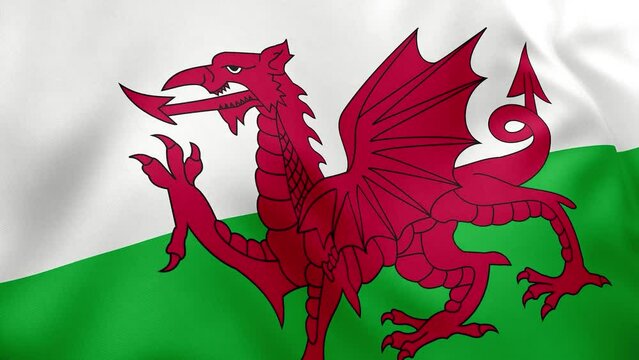 dragon with flag of wales