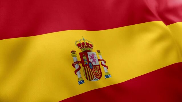 flag spain animation spanish waving streaming banner national flag loop video 4k uhd template