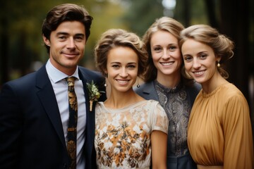 family group wedding portrait