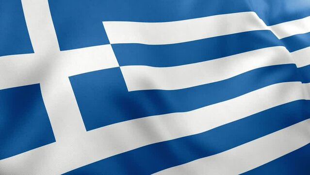 Greece country flag waving in wind