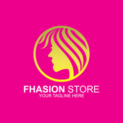 Beautiful woman face logo design template. Hair, girl, natural symbol. Abstract design concept for beauty salon, massage, magazine, cosmetics and spa, etc. Premium vector icon.