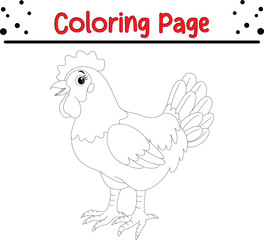 Fototapeta na wymiar Rooster coloring page for children.