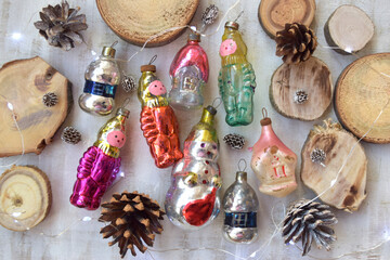 Vintage glass Christmas tree ornaments