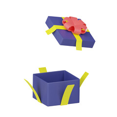 Gift box 3d icons are used for New Year's, Christmas, or birthday celebrations as a surprise.3d render.