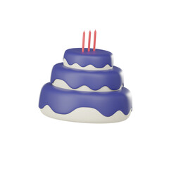 Cake 3d icons are used for New Year's, Christmas, or birthday celebrations as a surprise.3d render