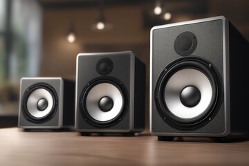 Fototapeta premium speakers on black background