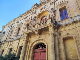 Malte, La Valette,  façade maisons anciennes
